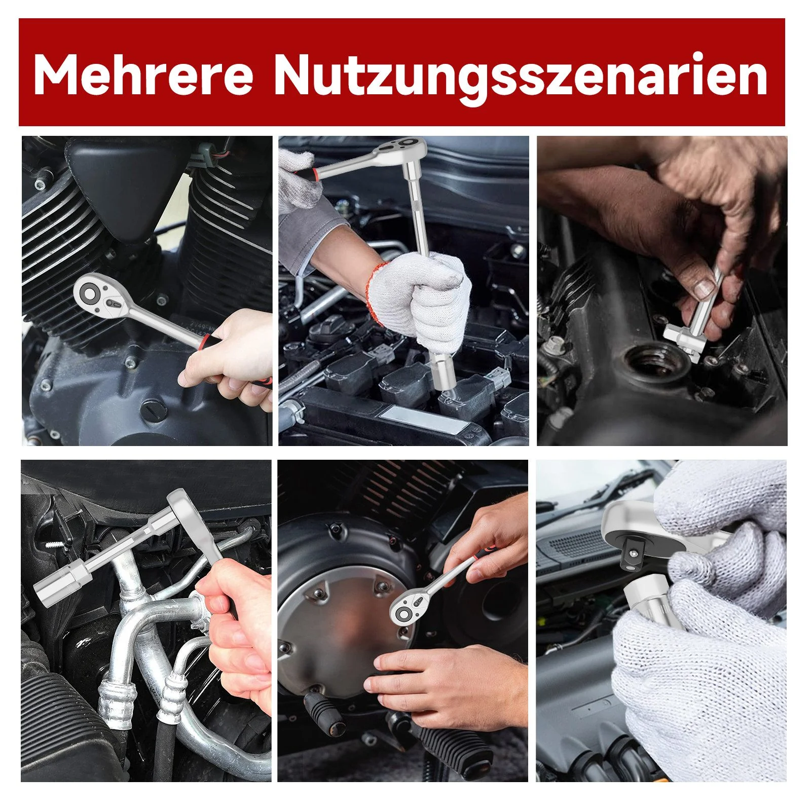 172-tlg Ratschenkasten Steckschlüssel Steckschlüsselsatz 1/4"+1/2"+3/8"Nusskasten - Image 6