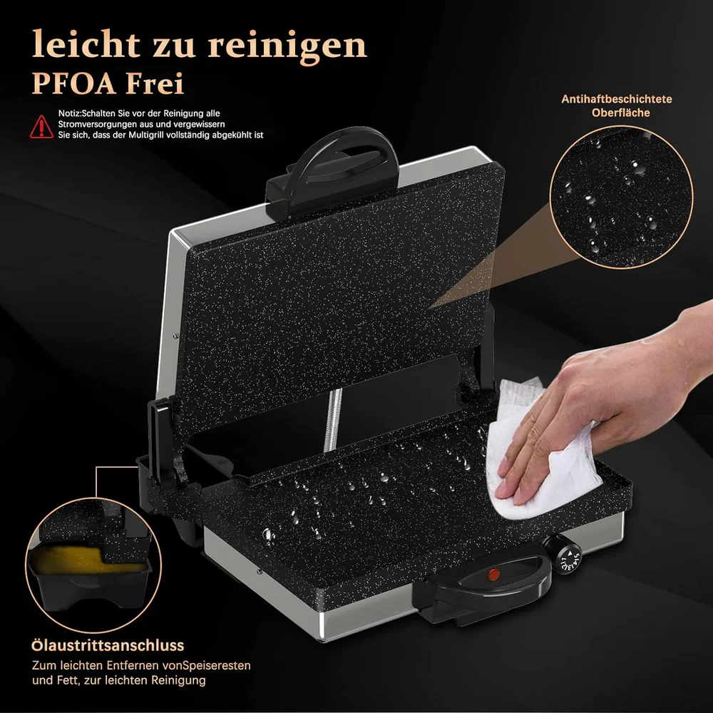 2000W Scheffler Elektrogrill Kontaktgrill 3 in 1 Multigrill, Grill, Elektrischer Optigrill - Image 3
