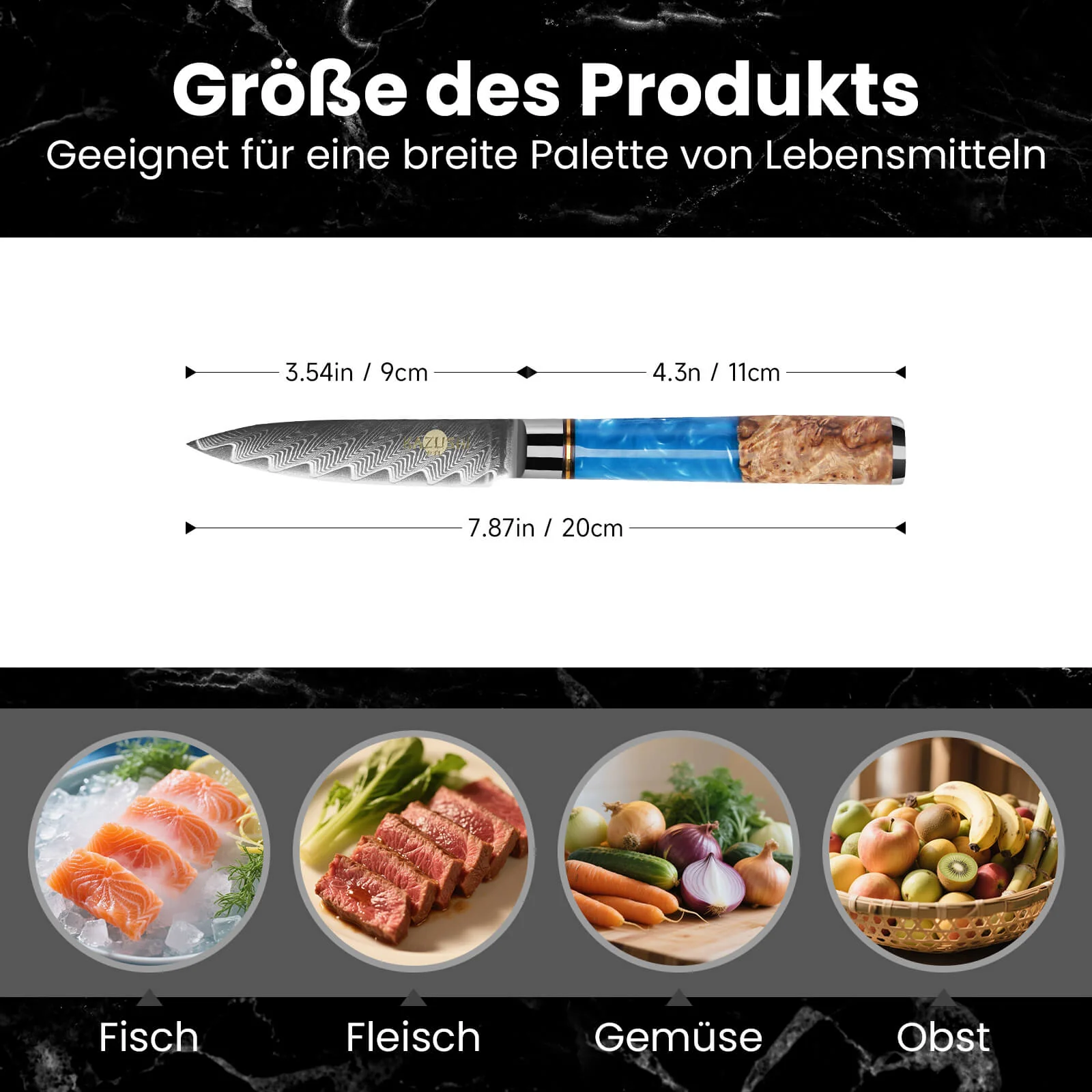 3,5-Zoll-Kochmesser aus Hochkohlenstoffstahl Superscharfes Schälmesser mit ergonomischem Griff für präzises Schälen und Schneiden - Image 2