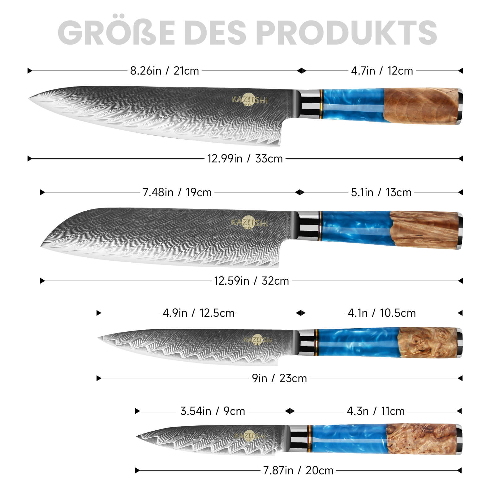 5-teiliges Profi Kochmesser Set – Superscharf, ergonomisch, rostfrei – Chefmesser, Santoku, Brotmesser, Universalmesser - Image 2