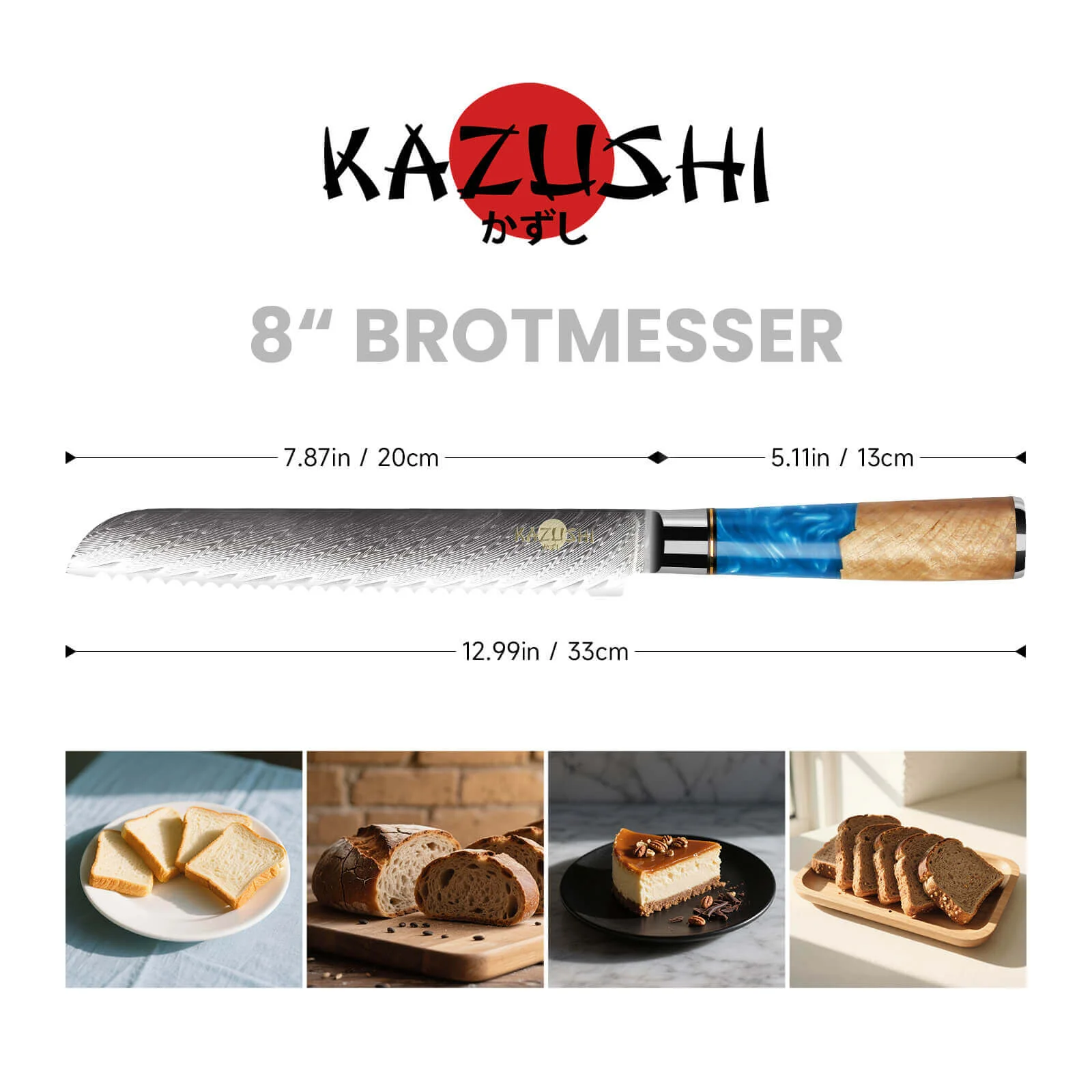 5-teiliges Profi Kochmesser Set – Superscharf, ergonomisch, rostfrei – Chefmesser, Santoku, Brotmesser, Universalmesser - Image 3