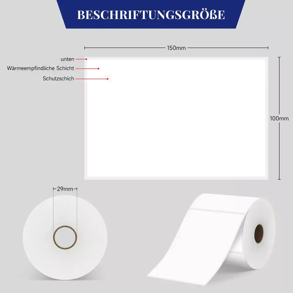 Etikett 3000 Stück Thermoetiketten 100 × 150 mm  4 × 6 Zoll 6 Rollen Versandetiketten - Image 2