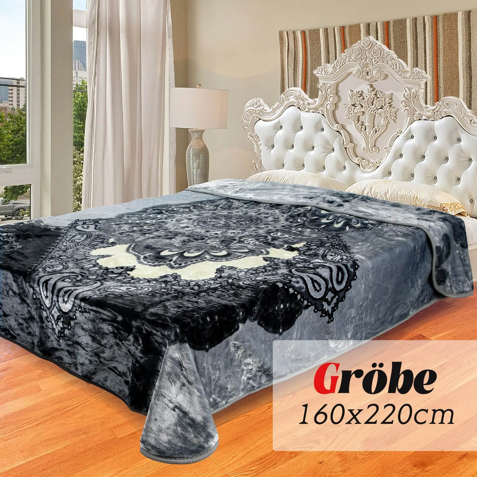 Flauschige Kuscheldecke 160x220 cm aus Polyester Weich, warm und pflegeleicht für Sofa, Bett und mehr - Image 2