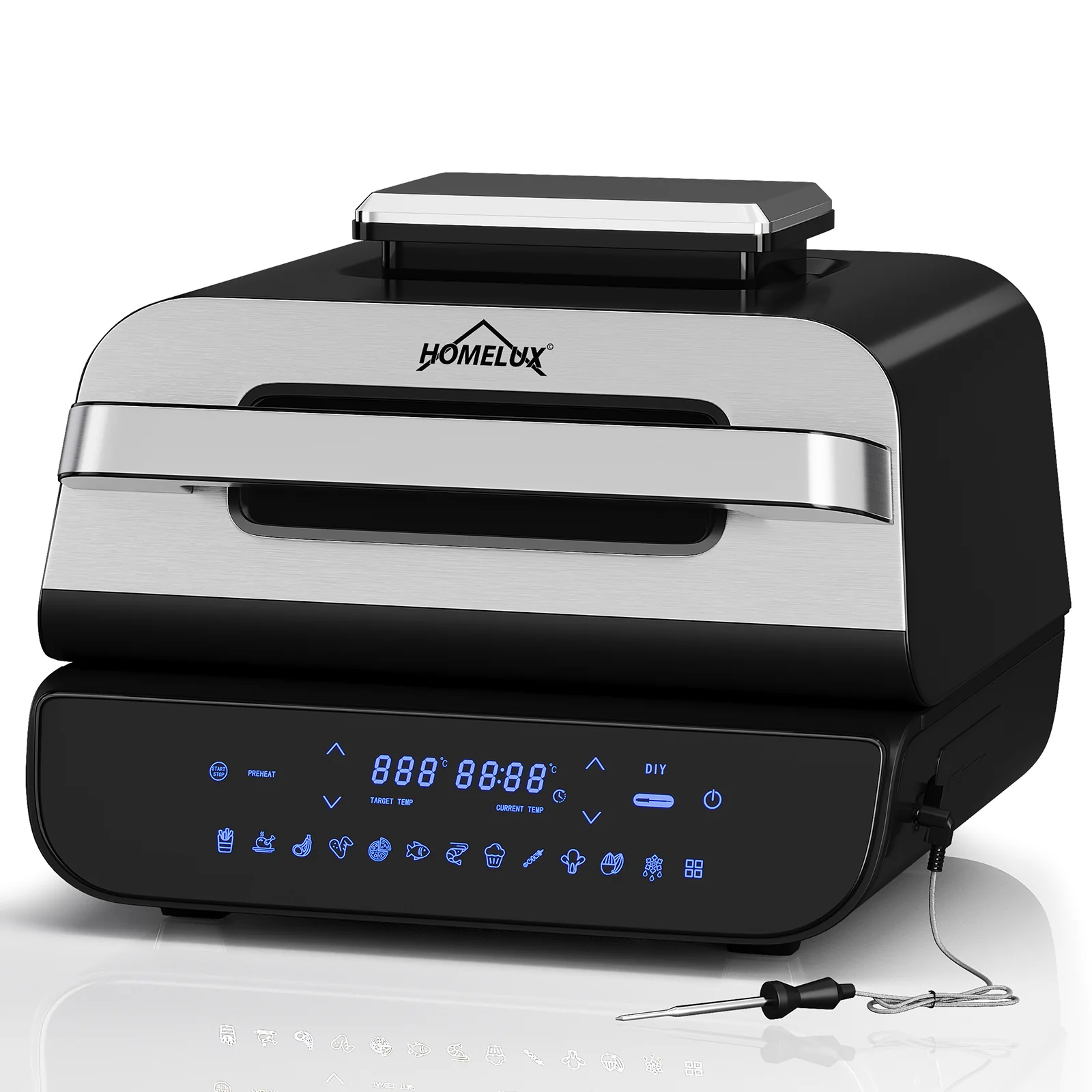 Heißluftfritteuse & Grill 6-in-1 Airfryer Elektrischer mit Temperaturfühler 6 IN 1 Heißluftfritteuse - Image 2