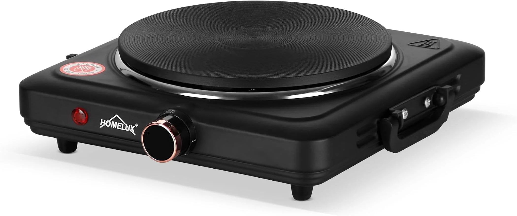 Homelux Kochplatte 1000 / 1500 / 2000 / 2500W Herdplatte, Einzeln Regelbare 5 Heizstufen, Edelstahl Kochfeld für Küche, Büro oder Camping - Image 3