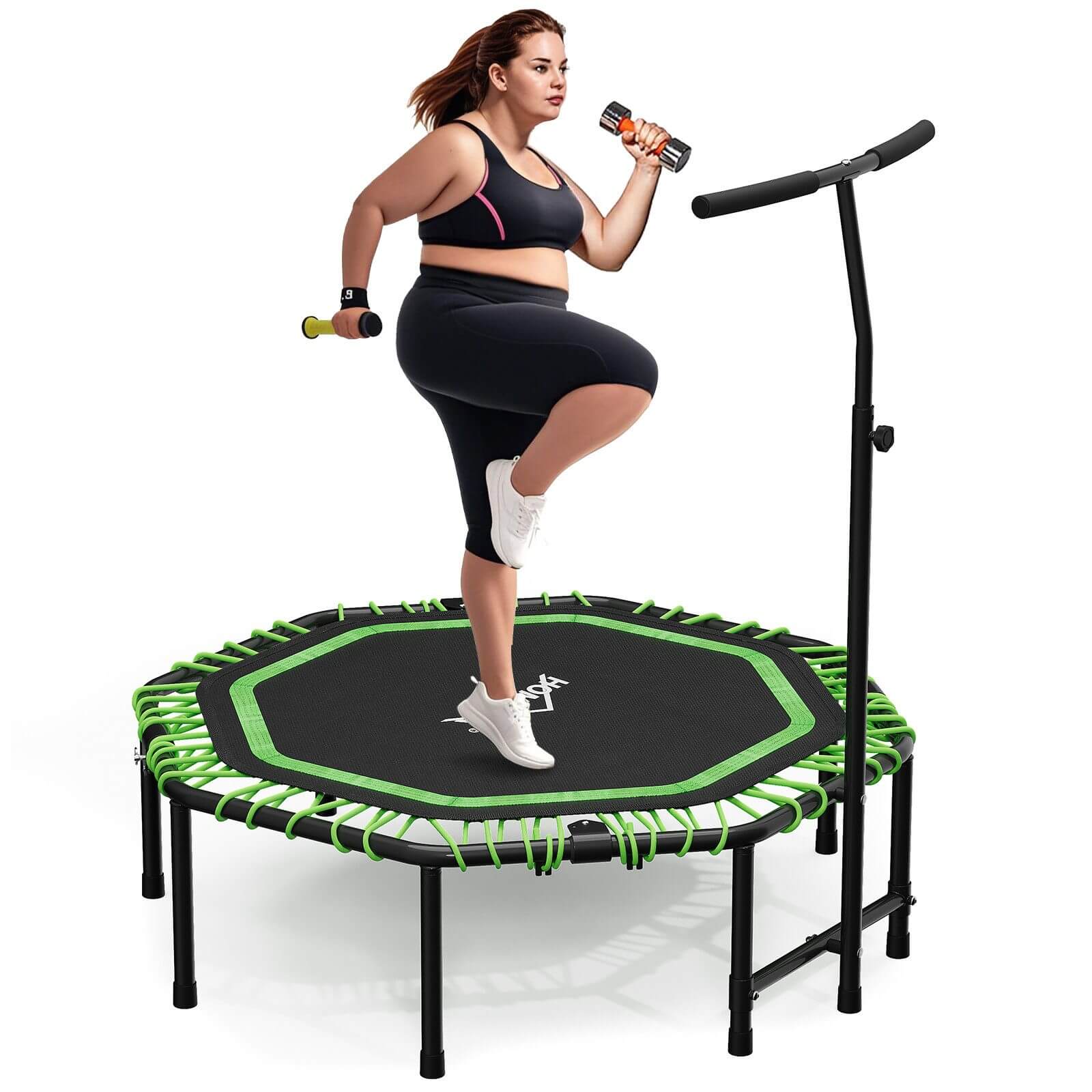 Fitness Trampolin klappbar Ø114cm mit Handgriff, 100kg Traglast Indoor/Outdoor - Image 2