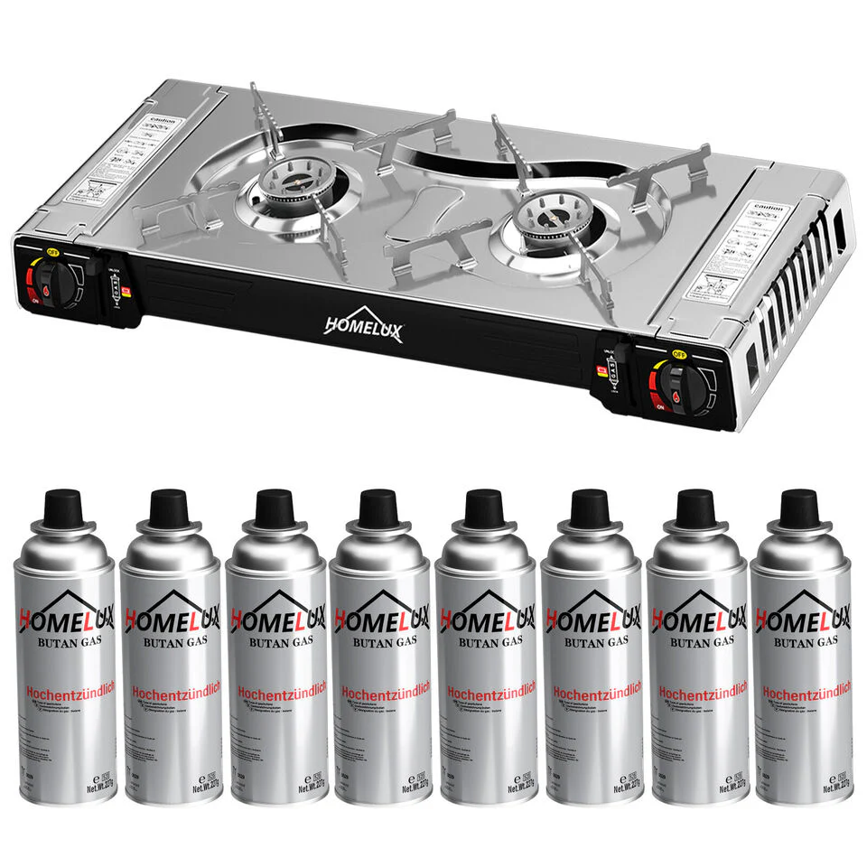 HOMELUX 2-flammiges Gaskochfeld mit / ohne 227g Gaskartusche – Ideal für den Outdoor-Bereich - Image 13