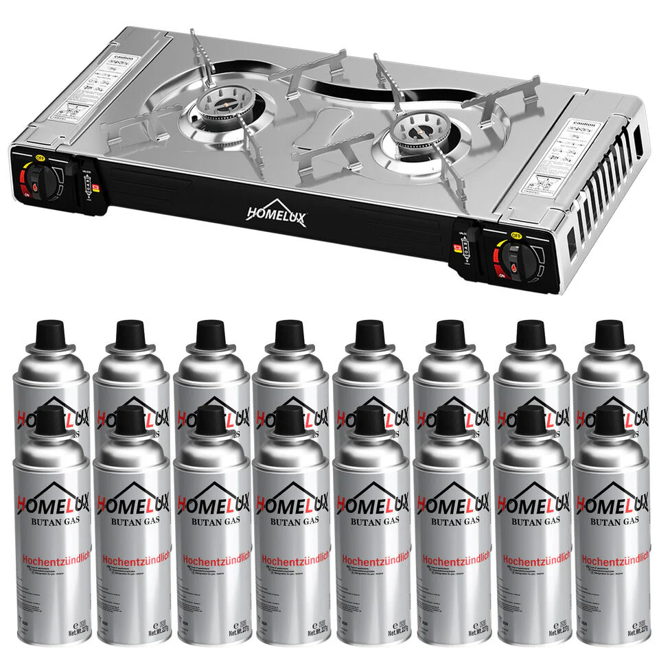 HOMELUX 2-flammiges Gaskochfeld mit / ohne 227g Gaskartusche – Ideal für den Outdoor-Bereich - Image 14