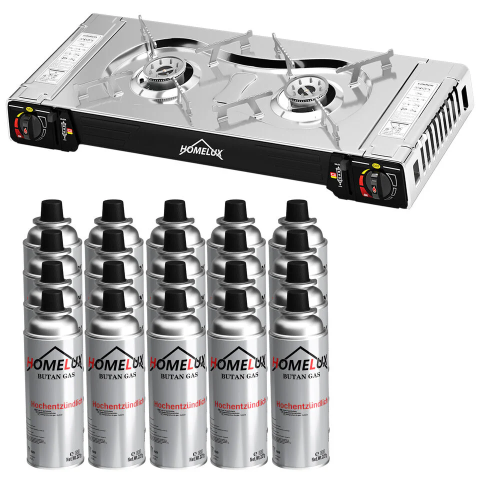 HOMELUX 2-flammiges Gaskochfeld mit / ohne 227g Gaskartusche – Ideal für den Outdoor-Bereich - Image 15