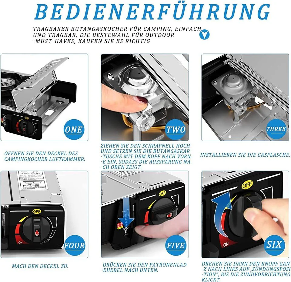 HOMELUX 2-flammiges Gaskochfeld mit / ohne 227g Gaskartusche – Ideal für den Outdoor-Bereich - Image 8