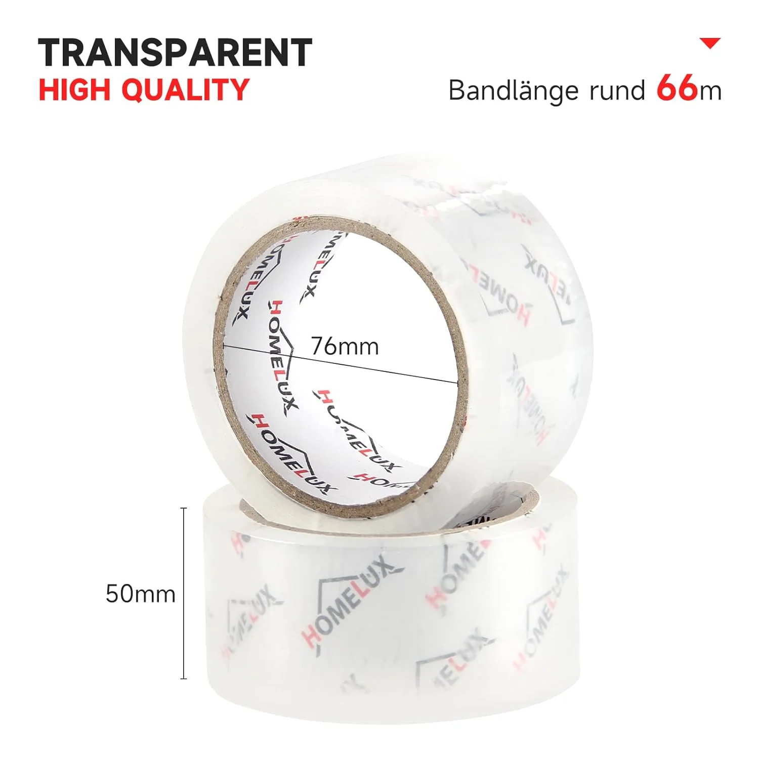 HOMELUX Transparentes Paketklebeband Geräuscharm, 66m lang, 50mm breit, ideal für Paketversand & Versandschachteln - Image 11