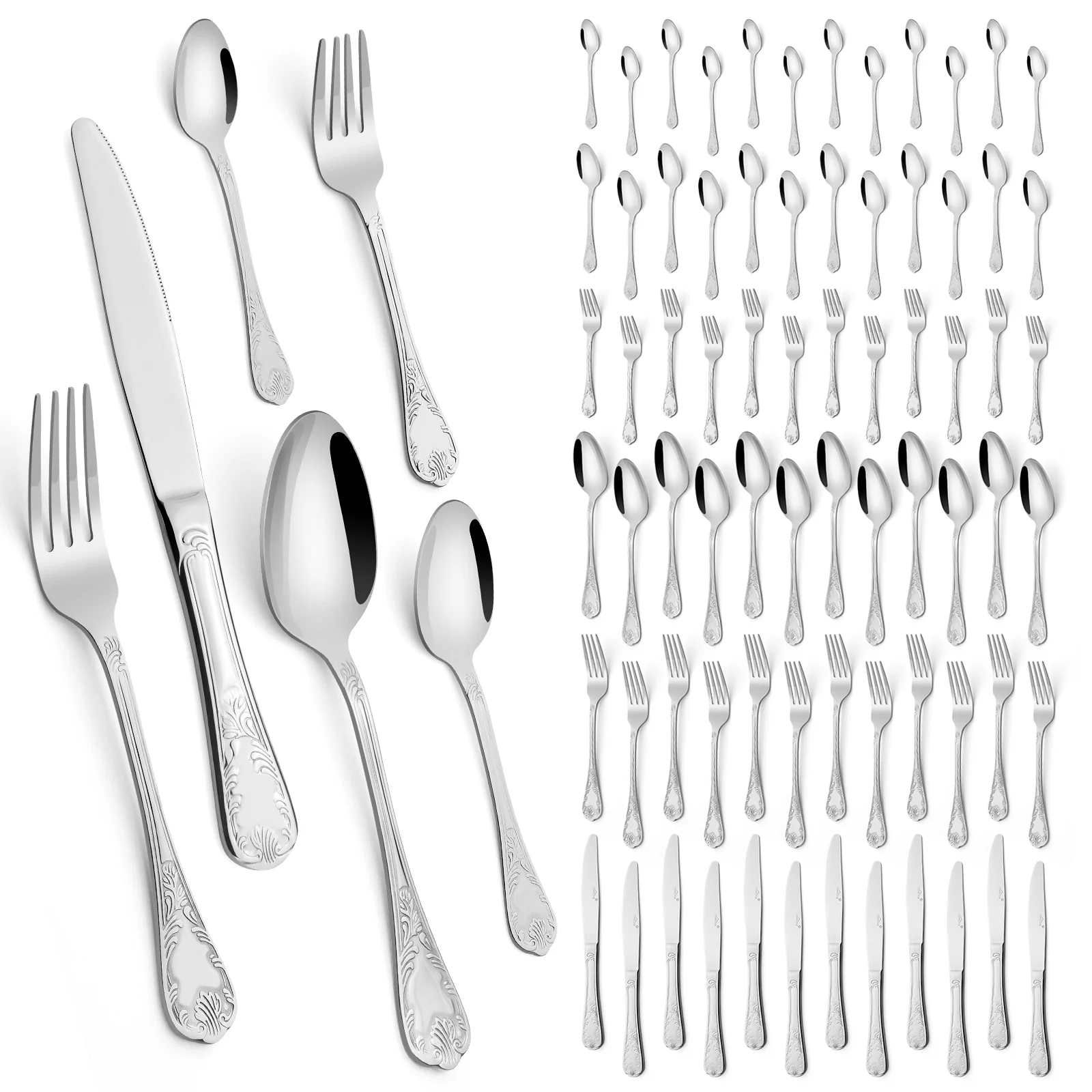 HOMELUX 72-teiliges Besteckset für 12 Personen aus Edelstahl, spülmaschinenfestes Tafelbesteck in edler Geschenkbox - Image 3