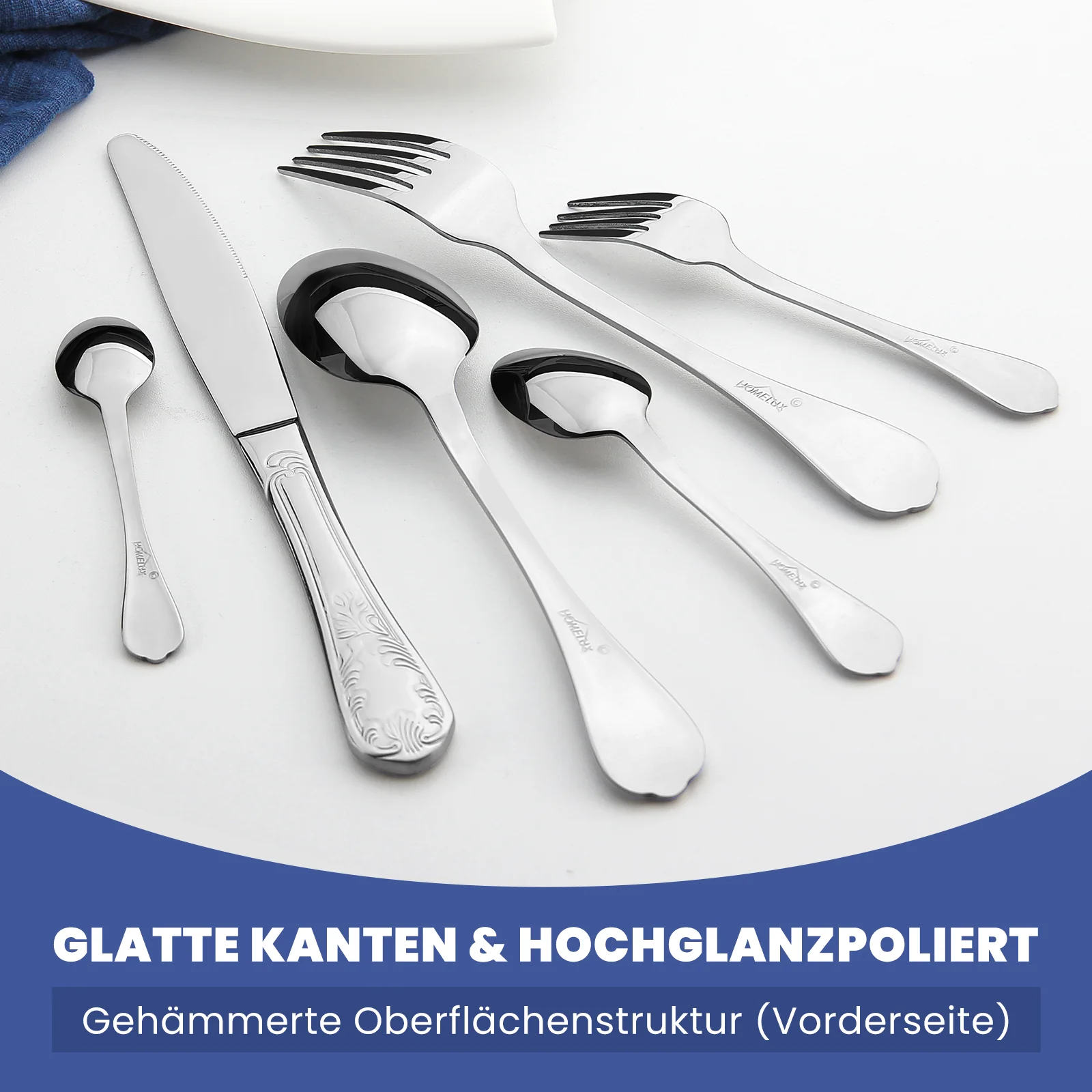 HOMELUX 72-teiliges Besteckset für 12 Personen aus Edelstahl, spülmaschinenfestes Tafelbesteck in edler Geschenkbox - Image 9