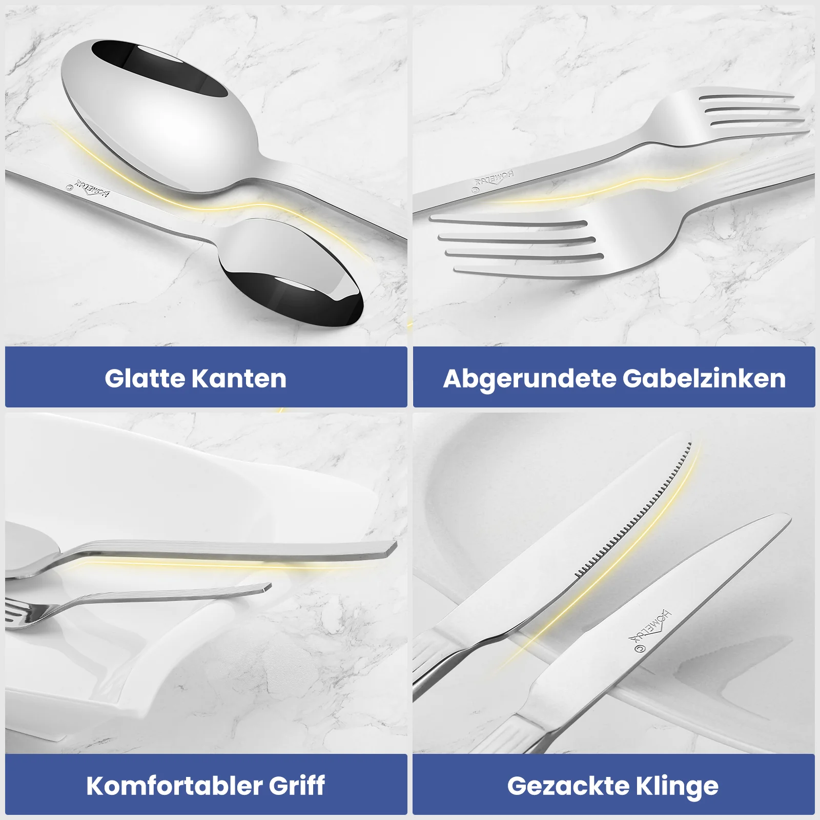 HOMELUX 72-teiliges Besteckset für 12 Personen Edelstahl rostfrei spülmaschinenfest hochglanzpoliert inklusive edler Besteckbox - Image 10