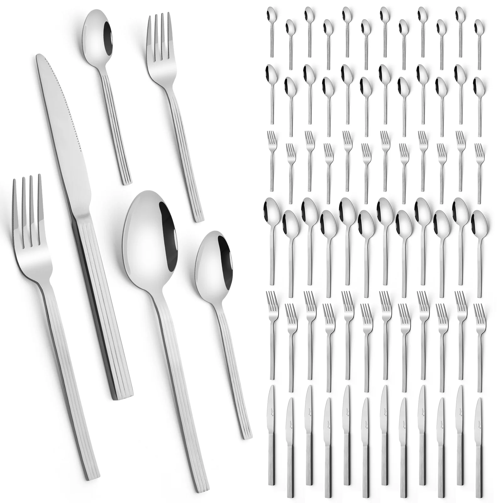 HOMELUX 72-teiliges Besteckset für 12 Personen Edelstahl rostfrei spülmaschinenfest hochglanzpoliert inklusive edler Besteckbox - Image 2