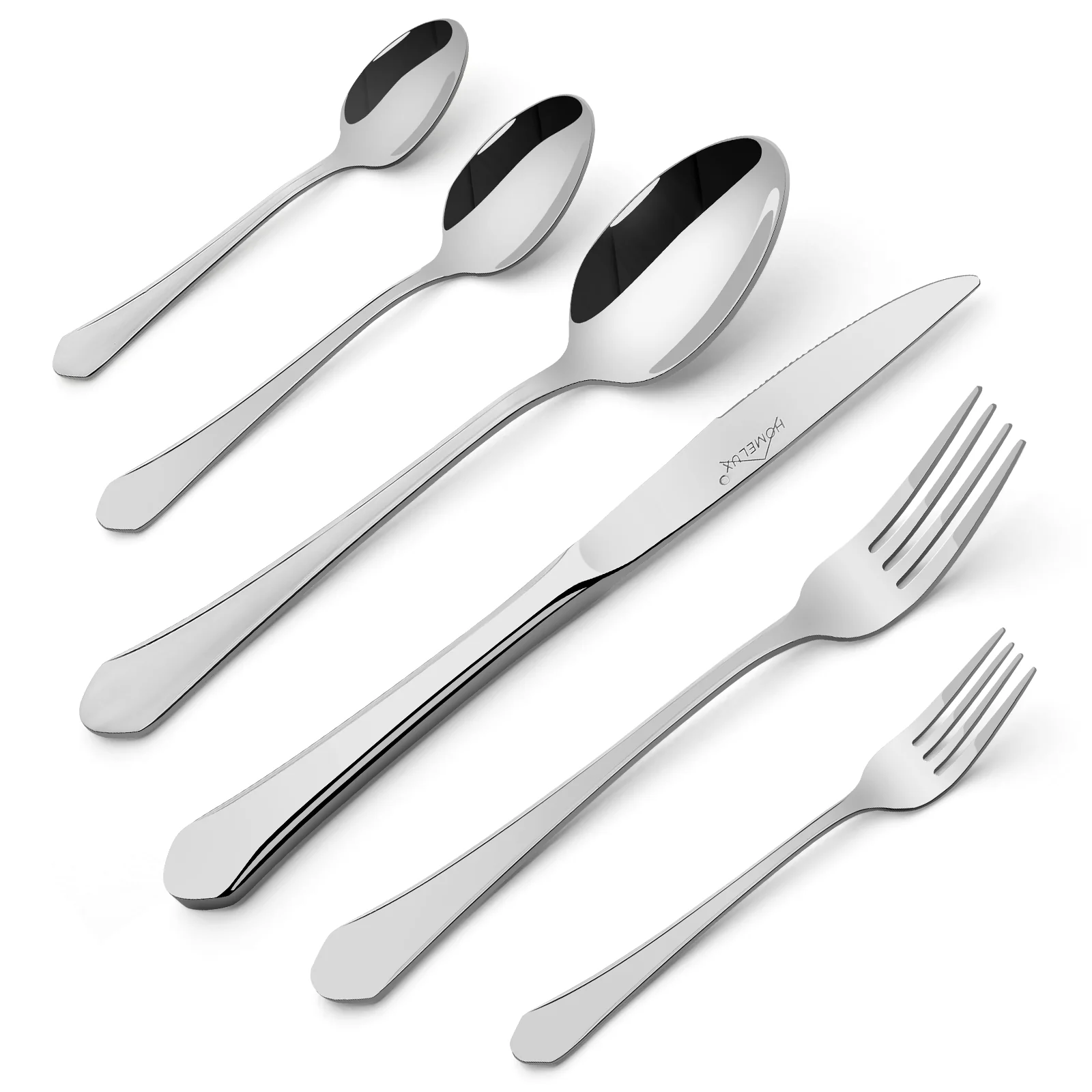 Homelux 72-teiliges Besteckset für 12 Personen, Edelstahl rostfrei, spülmaschinenfest, hochglanzpoliertes Tafelbesteck in Box - Image 4