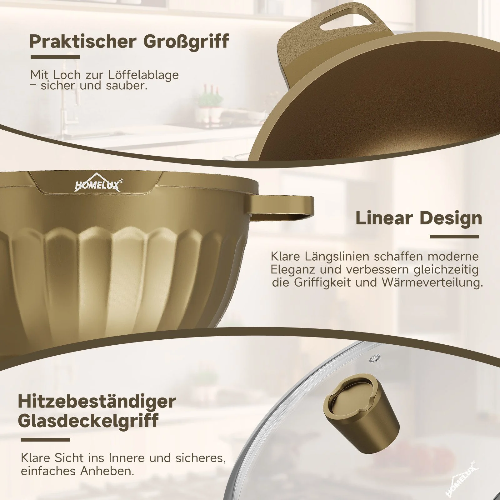 HOMELUX Topf-Set 8-tlg Kochtopf Set Induktions 20-32 cm, PFOA-fre Töpfe Set mit Deckel - Image 7