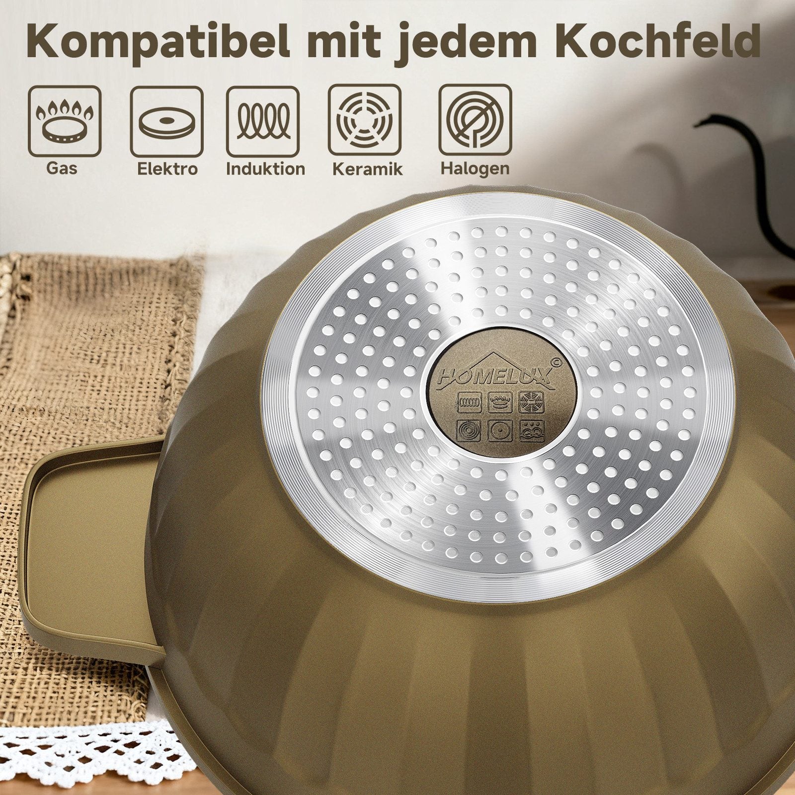 HOMELUX Topf-Set 8-tlg Kochtopf Set Induktions 20-32 cm, PFOA-fre Töpfe Set mit Deckel - Image 8