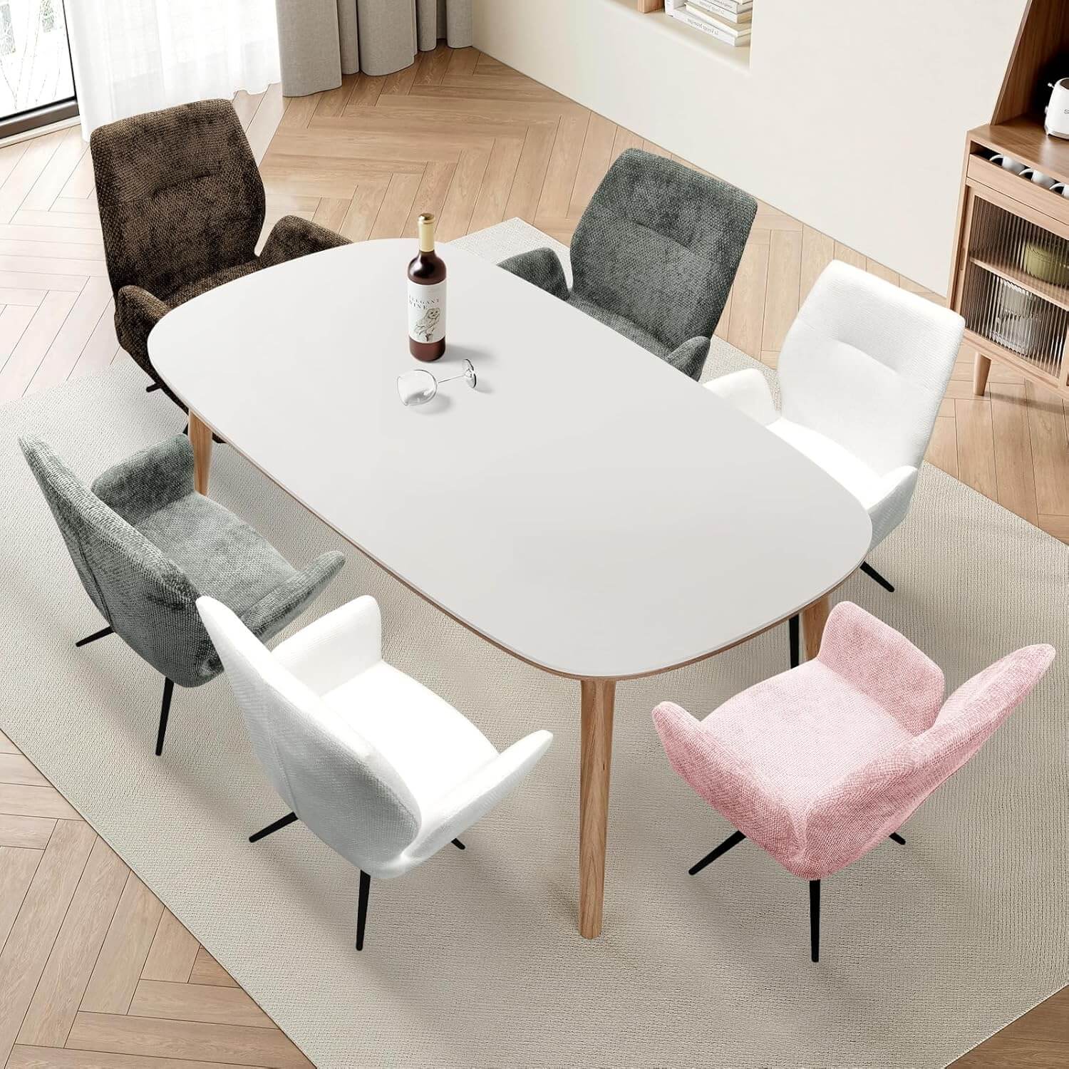 HOMELUX Drehstühle 2er-Set Polsterstühle mit Metallbeinen & Rückenlehne, bis 110 kg. Für Esszimmer/Küche - Image 2