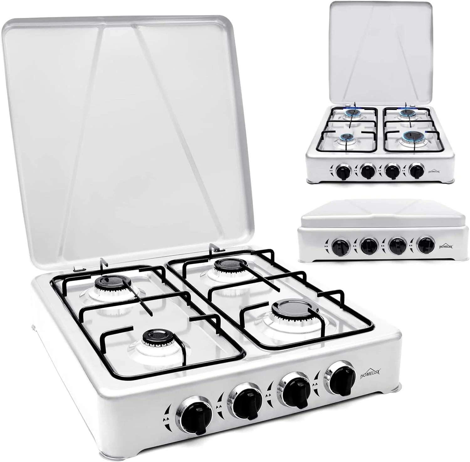 HOMELUX Gaskocher 4 flammig Campingkocher mit Deckel 6,2 kW Kocher Gas Herd Outdoor - Image 11