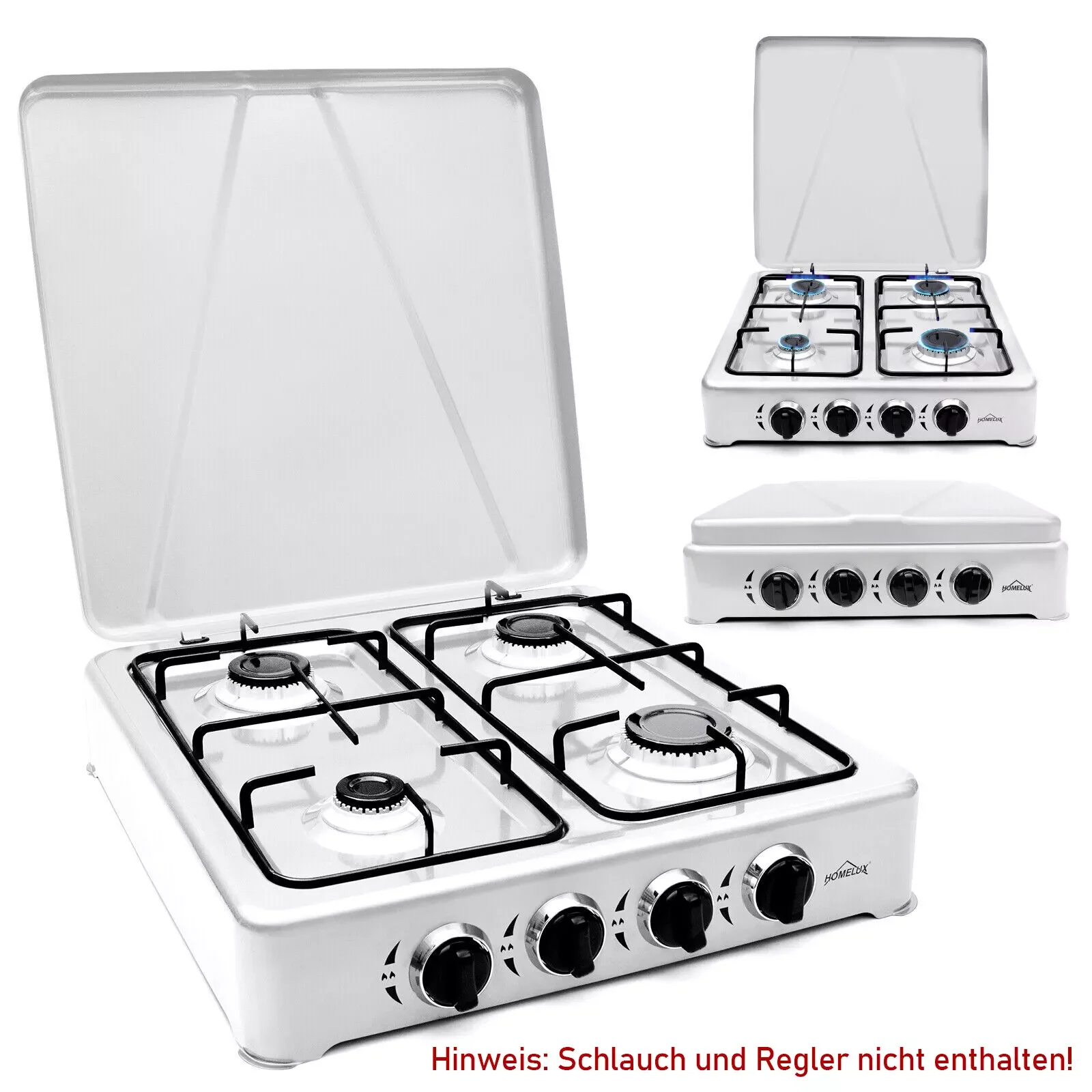 HOMELUX Gaskocher 4 flammig Campingkocher mit Deckel 6,2 kW Kocher Gas Herd Outdoor - Image 16