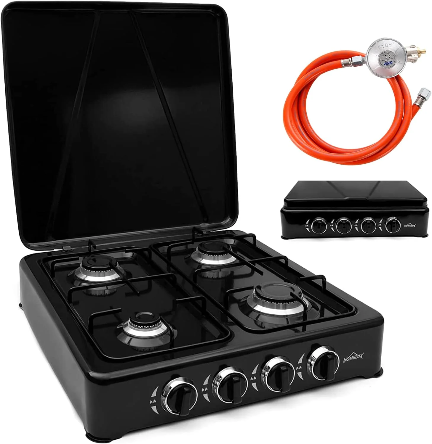 HOMELUX Gaskocher 4 flammig Campingkocher mit Deckel 6,2 kW Kocher Gas Herd Outdoor - Image 9