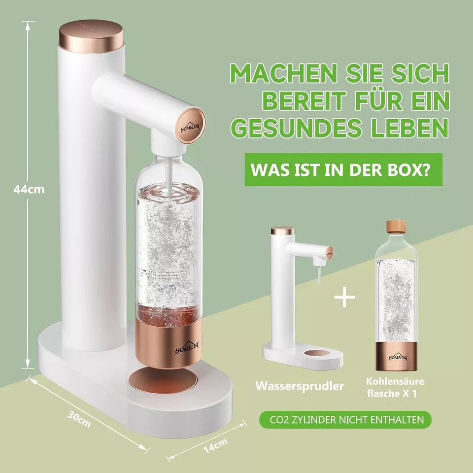 HOMELUX Wassersprudler, Sprudelwasser Maschine Mit 1L PET-Flaschen 316 Edelstahl Flasche Soda Maker - Image 12