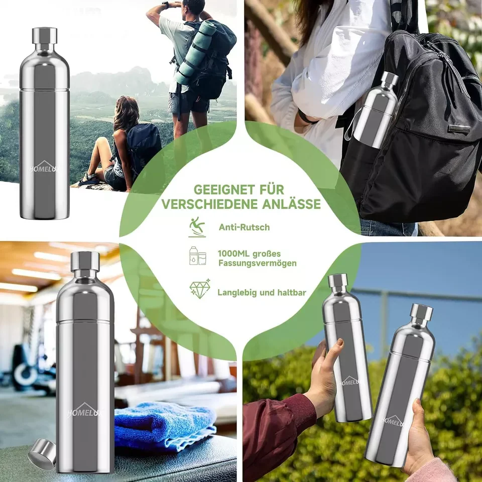 HOMELUX Wassersprudler, Sprudelwasser Maschine Mit 1L PET-Flaschen 316 Edelstahl Flasche Soda Maker - Image 14
