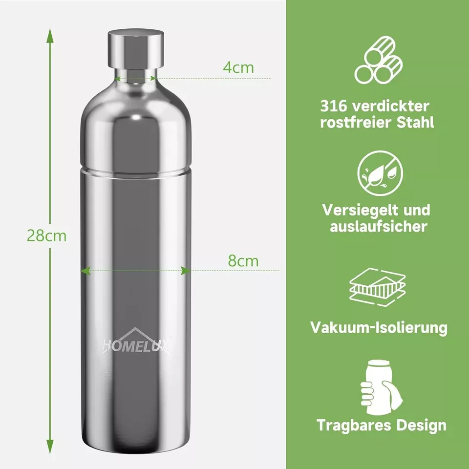 HOMELUX Wassersprudler, Sprudelwasser Maschine Mit 1L PET-Flaschen 316 Edelstahl Flasche Soda Maker - Image 17