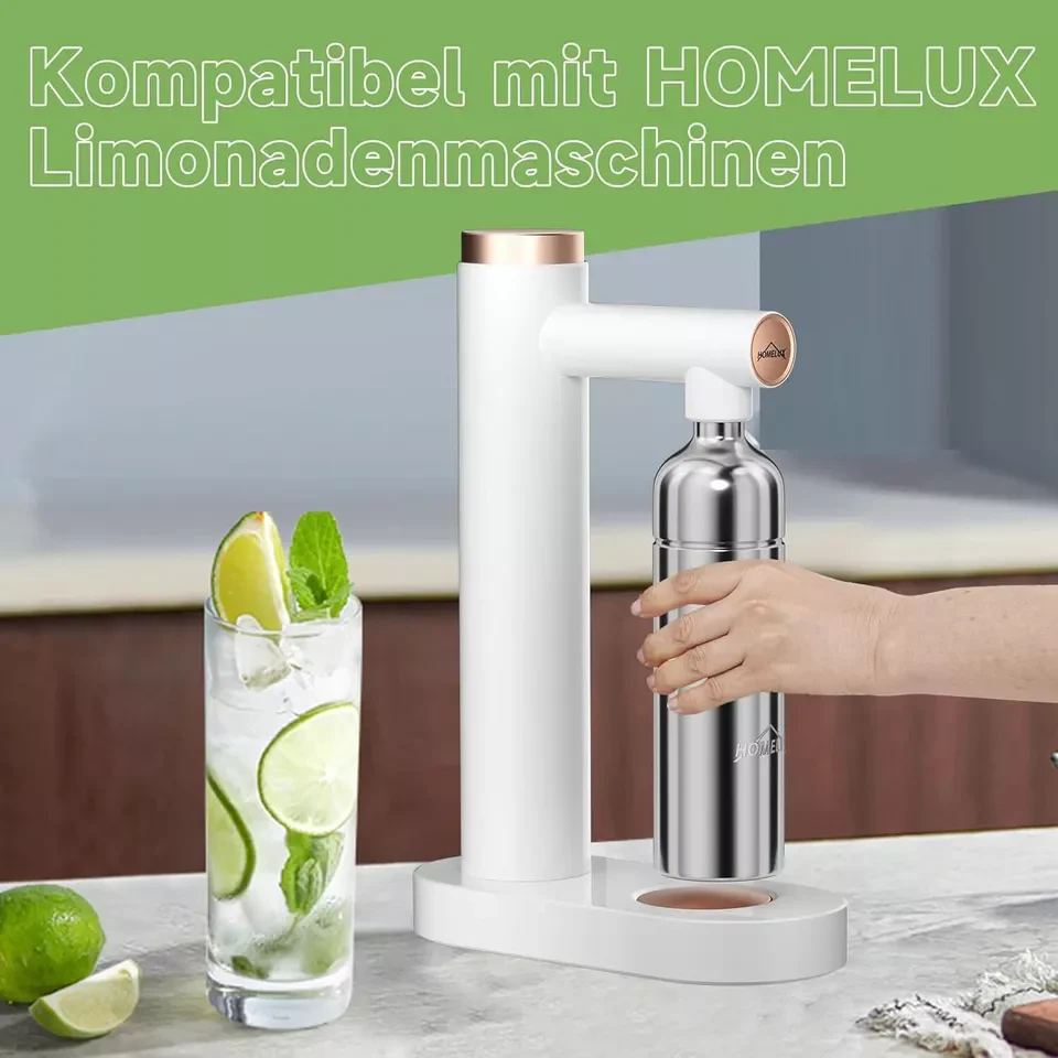 HOMELUX Wassersprudler, Sprudelwasser Maschine Mit 1L PET-Flaschen 316 Edelstahl Flasche Soda Maker - Image 19