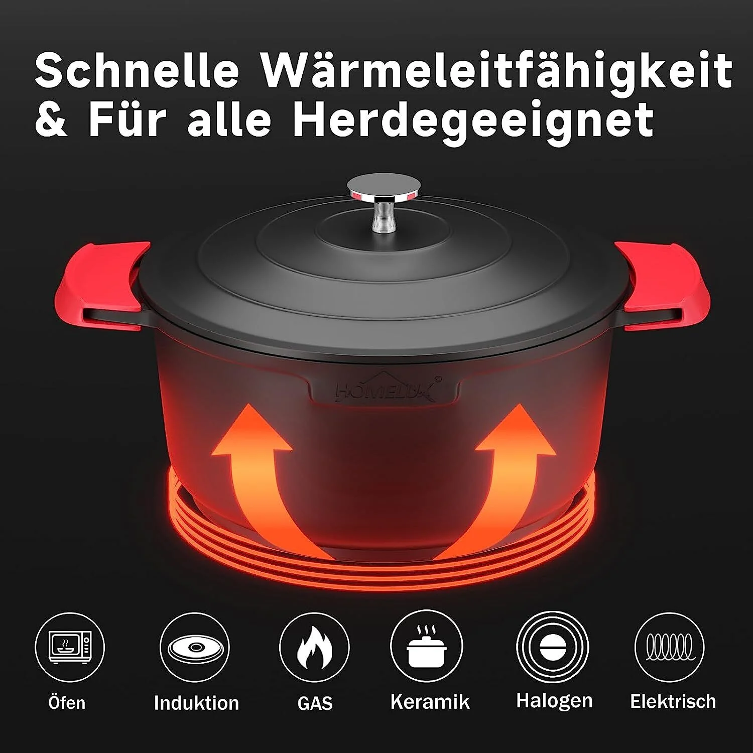 Induktion Kochtopf 24/28cm Topf Antihaftbeschichtung, für alle Herdarten 4L/6L - Image 5