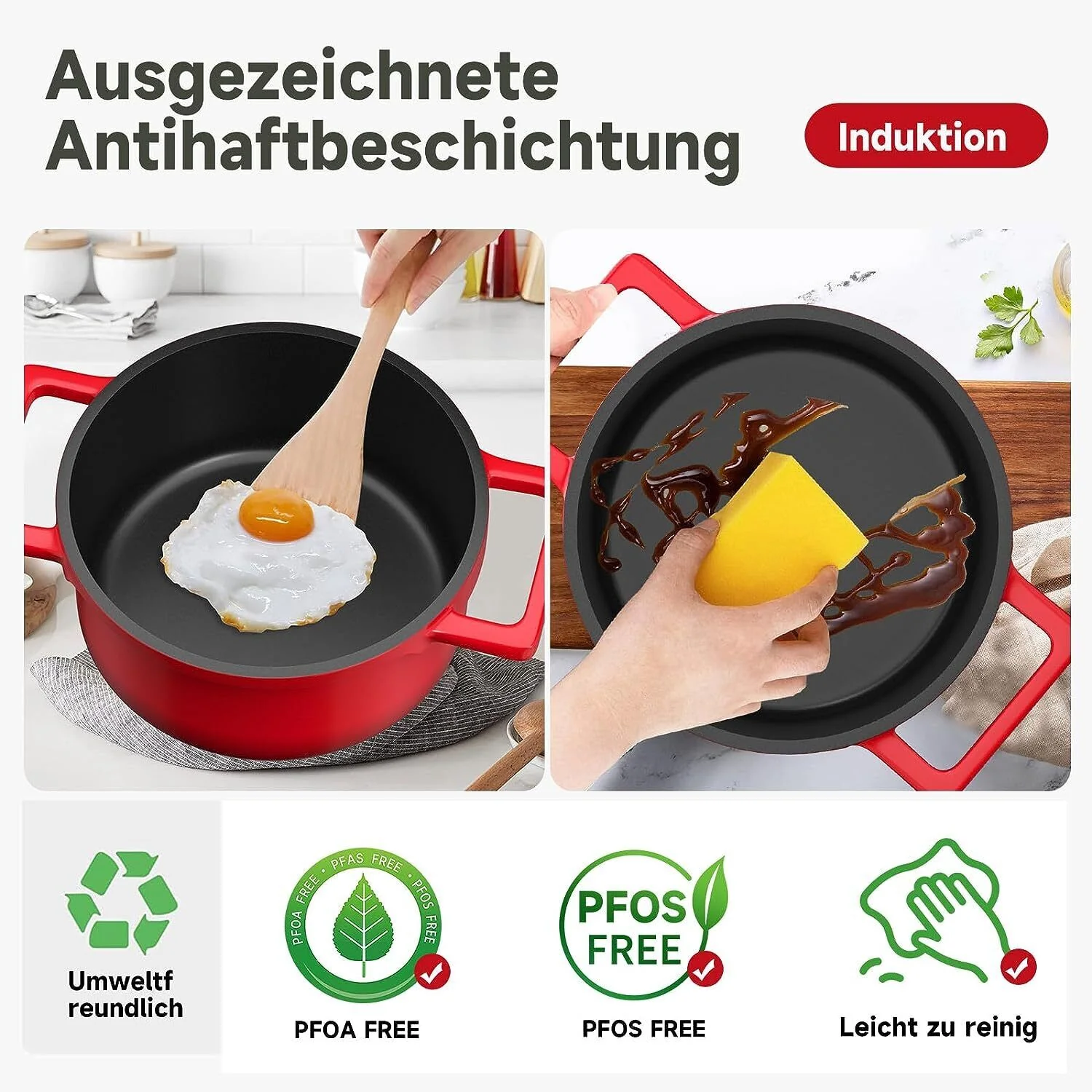 HOMELUX Induktions-Kochtopf aus Aluguss (12/20/24/28cm) mit langlebiger Antihaftbeschichtung - Image 5