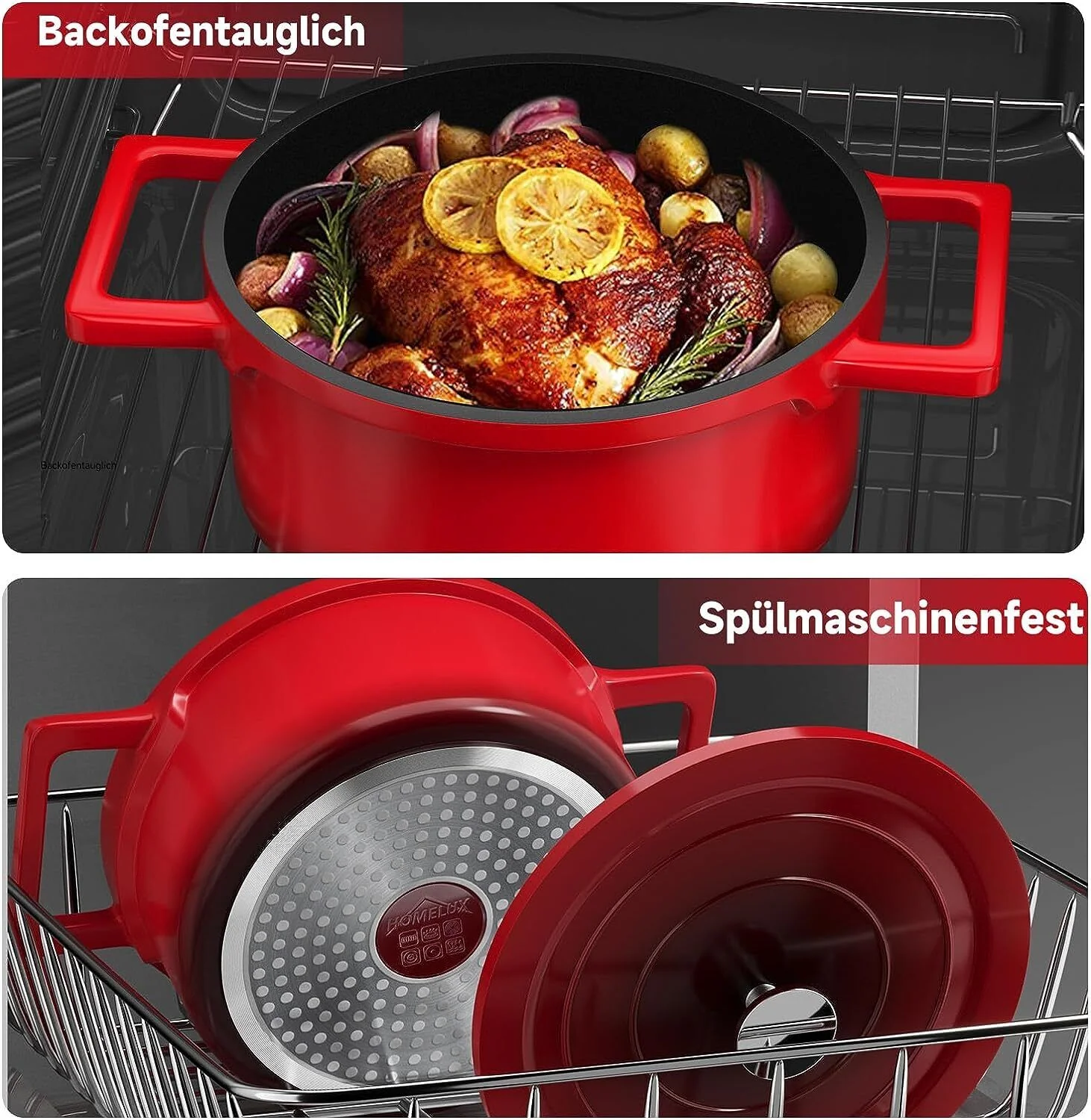 HOMELUX Induktions-Kochtopf aus Aluguss (12/20/24/28cm) mit langlebiger Antihaftbeschichtung - Image 8