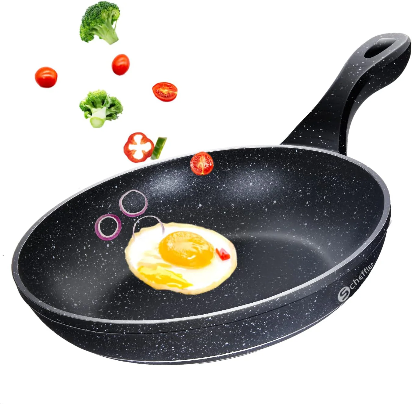 Scheffler Pfanne 20cm 24cm 28cm Bratpfanne,Pfanne induktion,beschichtete Pfanne mit Antihaft-Beschichtung,geeignet für alle Herdarten - Image 3