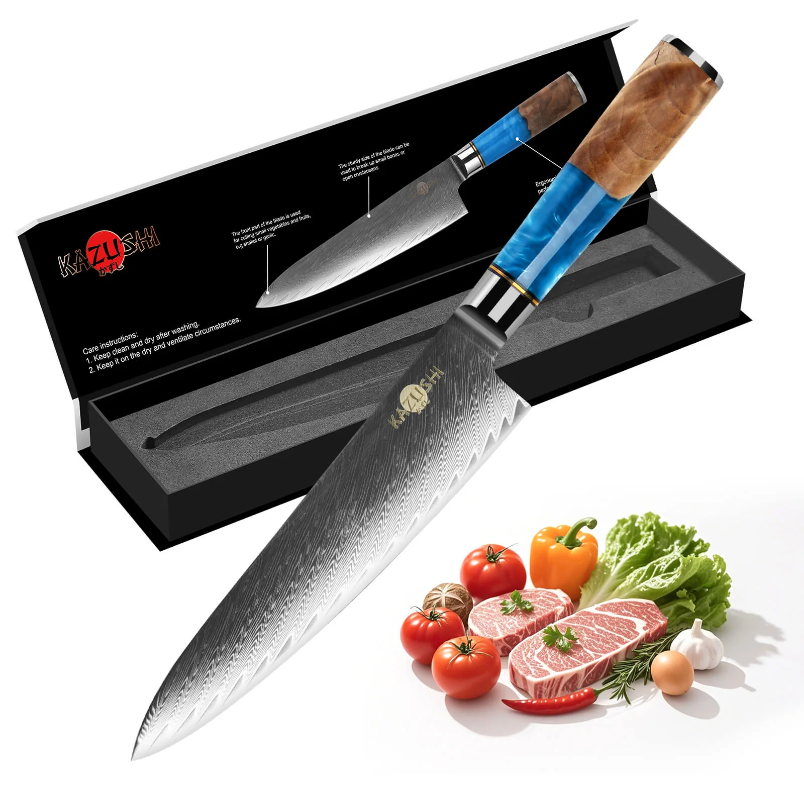 Professionelles 8-Zoll-Kochmesser aus Hochkohlenstoffstahl – superscharf, ergonomisch, langlebig, ideal für Fleisch, Gemüse & mehr - Image 2
