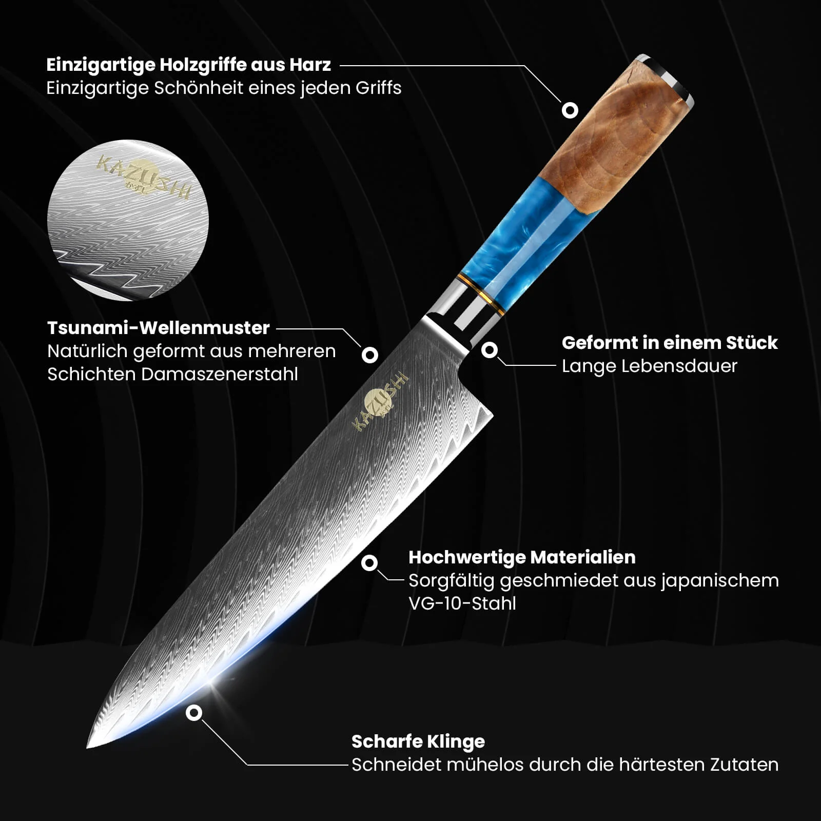 Professionelles 8-Zoll-Kochmesser aus Hochkohlenstoffstahl – superscharf, ergonomisch, langlebig, ideal für Fleisch, Gemüse & mehr - Image 4