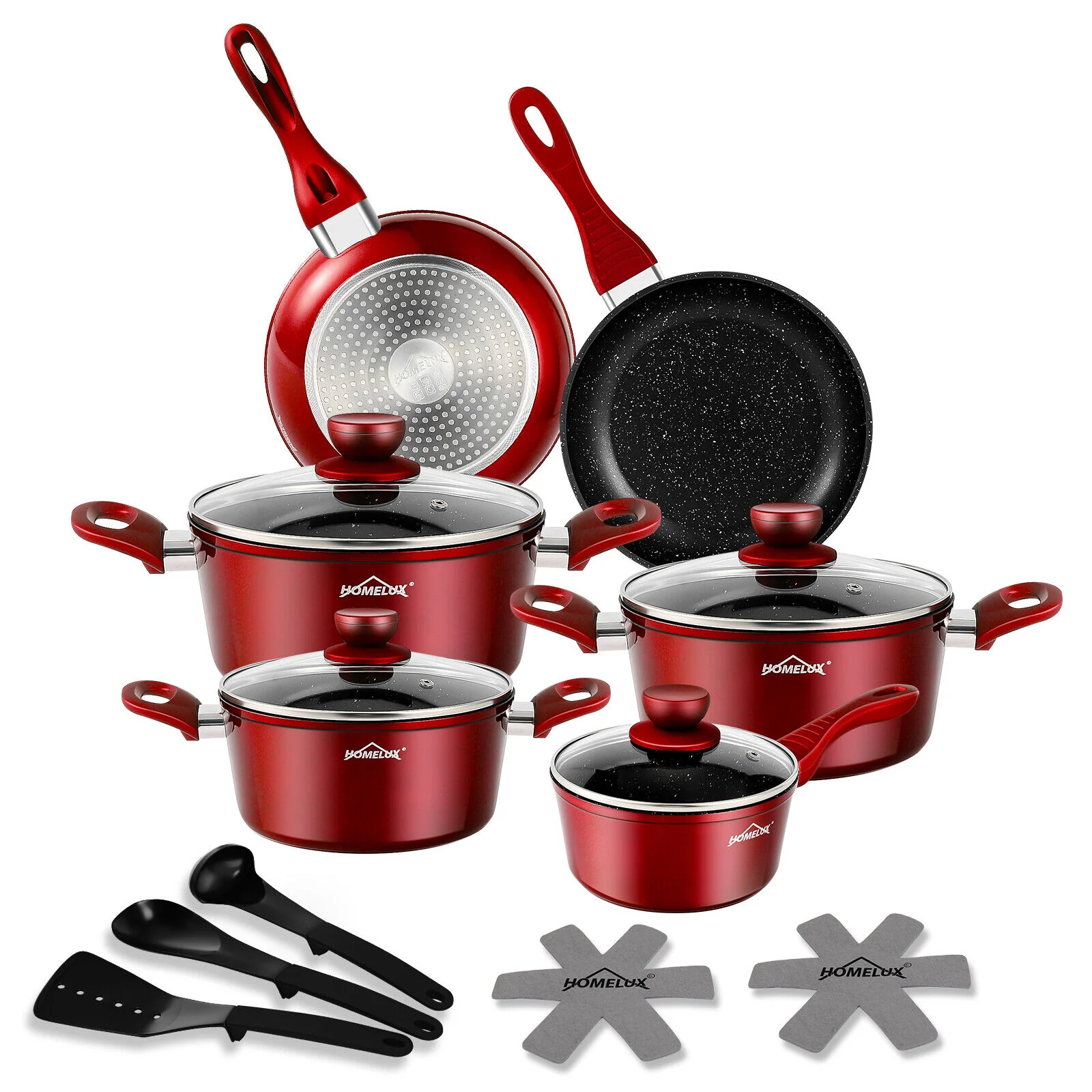 15tlg Topfset Induktions Töpfe Set Antihaft-beschichtete Aluminium KochtopfSet Homelux Töpfe Set - Image 11