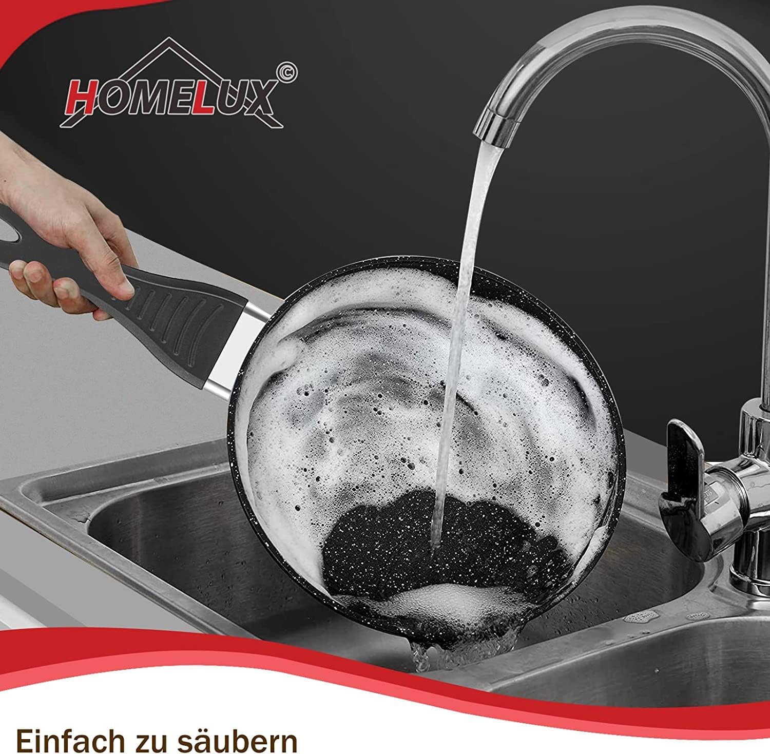 10tlg Induktions-Töpfe Set Homelux KoHerdartenchtopfset aus Aluminiumguss mit Antihaftbeschichtung, inkl. Deckel. PFOA frei, für alle - Image 17