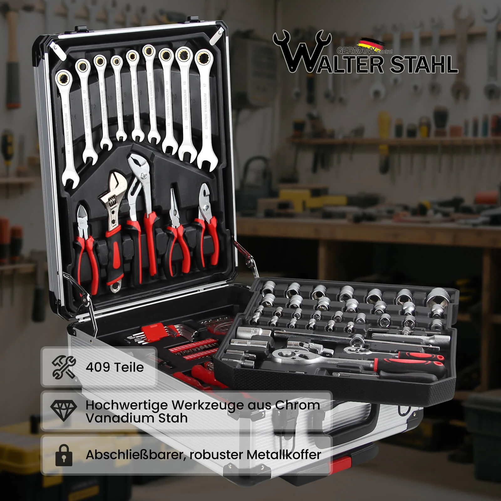 Werkzeugkoffer 409-tlg, Aluminiumkoffer - Image 3