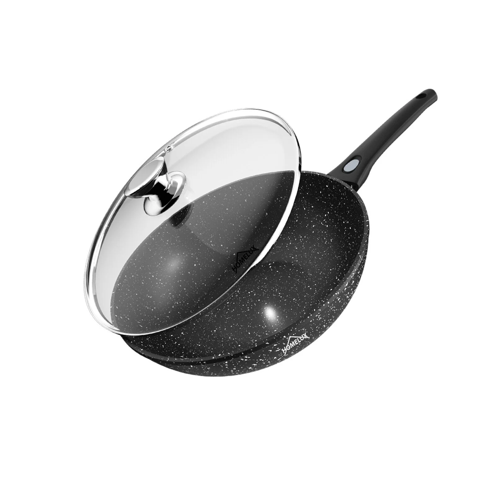 Wok Pfanne Wokpfanne Mit Deckel 28/30/32cm Abnehmbar induktion - Image 2